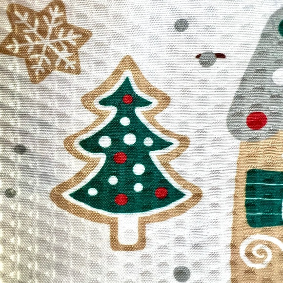 Gingerbread Village Houses Textured Fabric Shower Curtain Trees Candy Snowflake - Picture 3 of 9